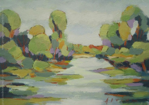 Paisaje con arroyo