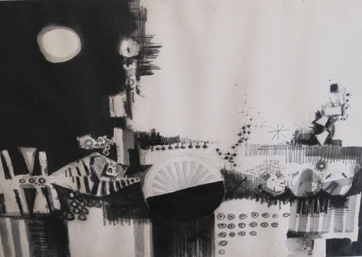 Abstracto con luna