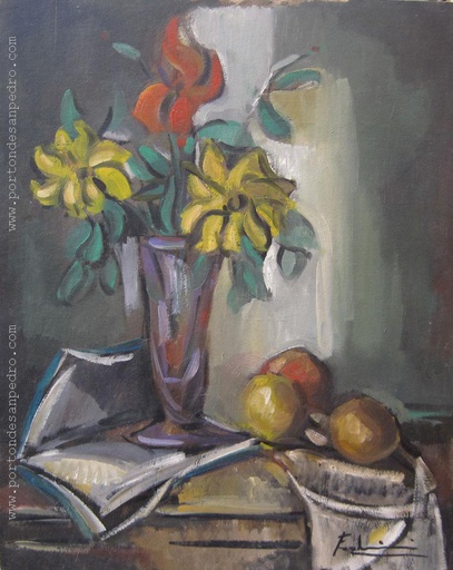 Bodegón con flores