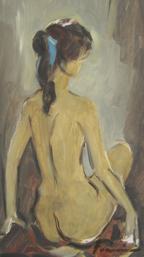 Desnudo con cinta azul II
