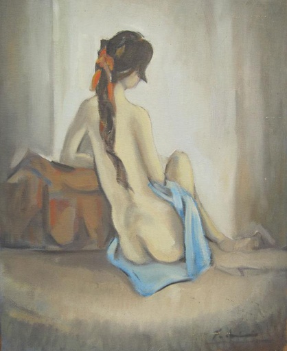 Desnudo con cinta roja IX