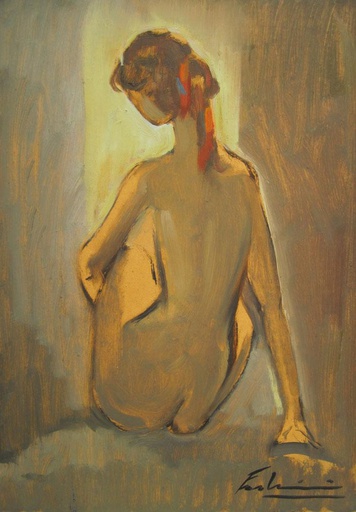 Desnudo con cinta roja