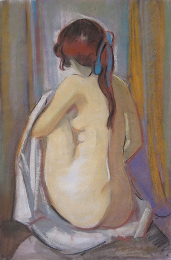 Desnudo con manto blanco