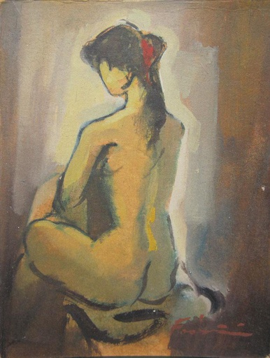 Desnudo con moña roja