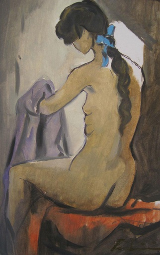 Joven con cinta azul