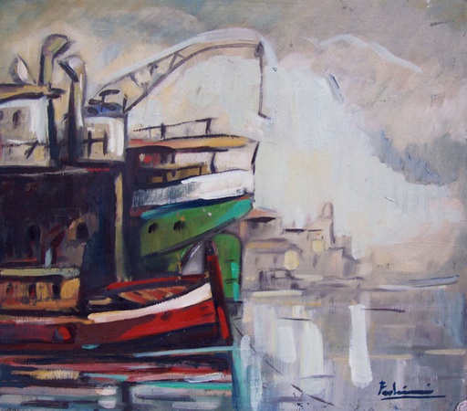 Puerto con gruas