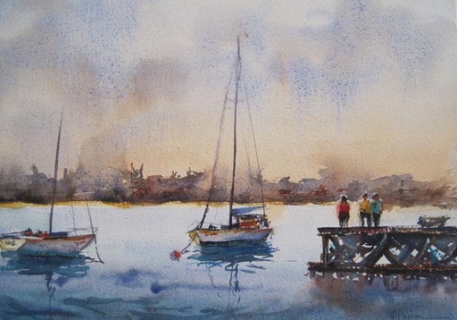 Muelle y veleros