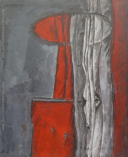 Formas en gris y rojo