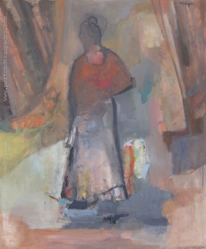 La dama del manto rojo