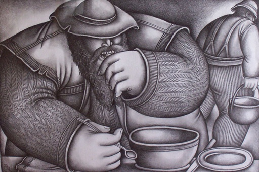 Campesino cenando