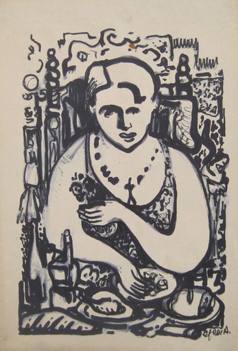 Mujer en la mesa