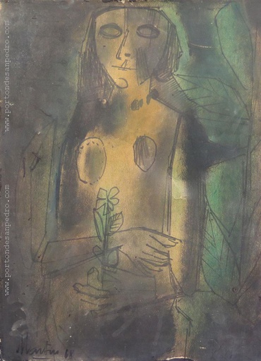 Desnudo y flor